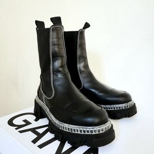 GANNI Cleated Mid Chelse Boots
